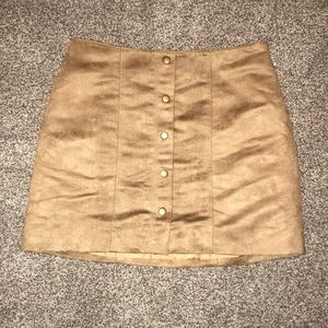 Suede mini skirt
